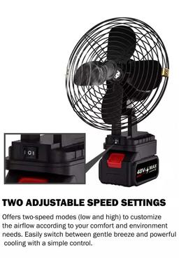 TC-2725 Wireless Portable Fan with Lithium Battery — product image 2 of 4, Marshan Store