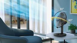 Philips Table Fan 1000 Series - Fan Airflow 2000 m³/h, 35cm Head Diameter, 80° Rotation, 30° Tiltable, 3 Speeds, Quiet cooling, Black - CX1030/01 — product image 6 of 6, Marshan Store
