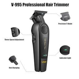VGR 995 Professional Hair Trimmer for Men, Zero Gap Trimmer, Wireless Electric Hair Trimmer with 4 Comb Attachments, USB-C Hair Trimmer, Quiet Precision Trimmer for Travel — product image 3 of 6, Marshan Store