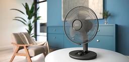 Philips Table Fan 1000 Series - Fan Airflow 2000 m³/h, 35cm Head Diameter, 80° Rotation, 30° Tiltable, 3 Speeds, Quiet cooling, Black - CX1030/01 — product image 4 of 6, Marshan Store
