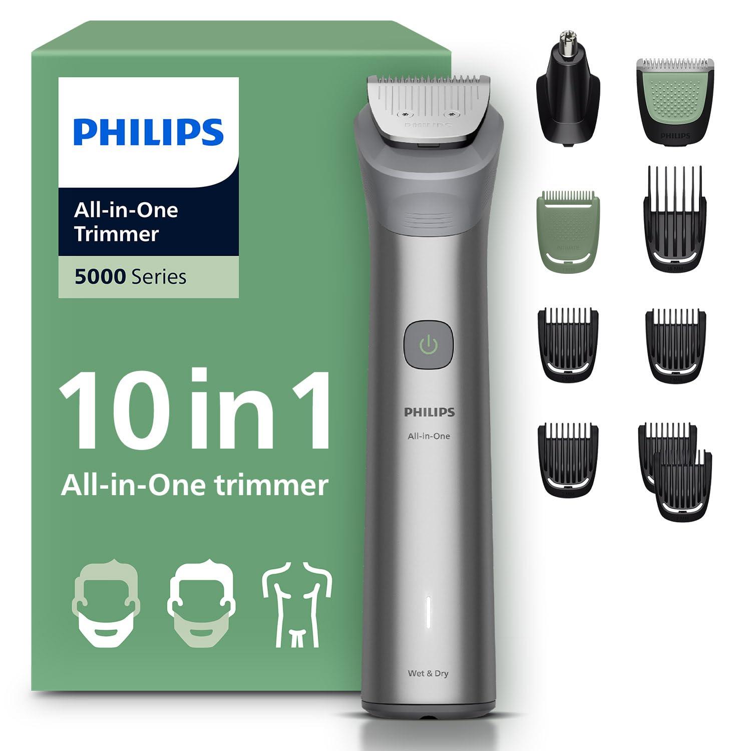 Philips ماكينة تشذيب الكل في واحد من سلسلة 5000، MG5922/15، مجموعة عناية للرجال 10 في 1، للوجه والشعر والجسم، بتقنية BeardSense، تشغيل حتى 120 دقيقة، مقاومة للماء — product image 1 of 6, Marshan Store