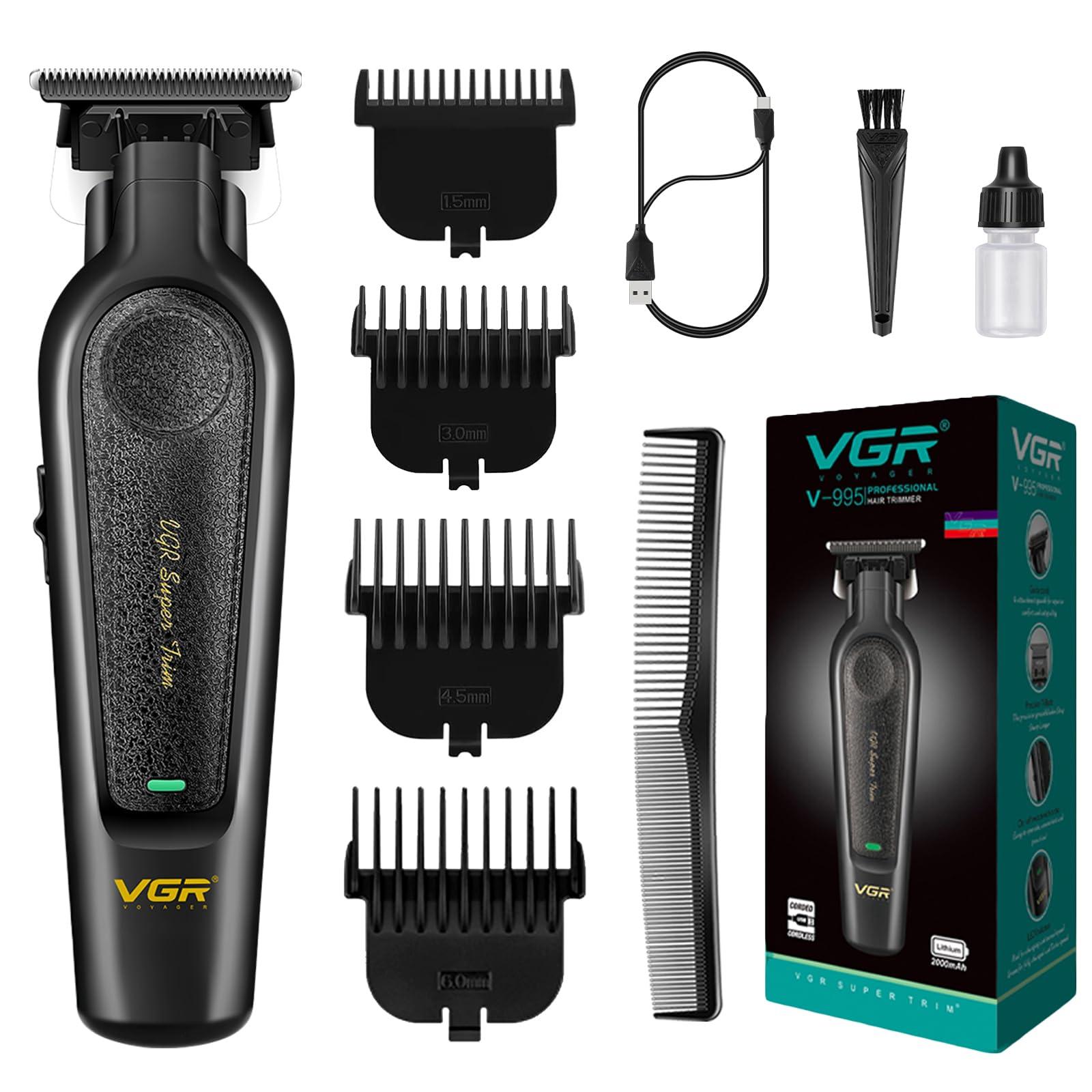 VGR 995 Professional Hair Trimmer for Men, Zero Gap Trimmer, Wireless Electric Hair Trimmer with 4 Comb Attachments, USB-C Hair Trimmer, Quiet Precision Trimmer for Travel — product image 1 of 6, Marshan Store