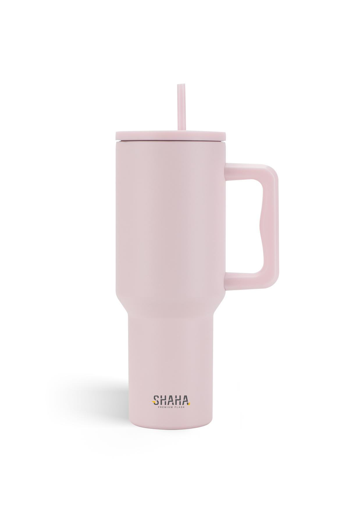 SHAHA VACCUM BOTTLE WITH STREW 1.2L PINK — Marshan Store