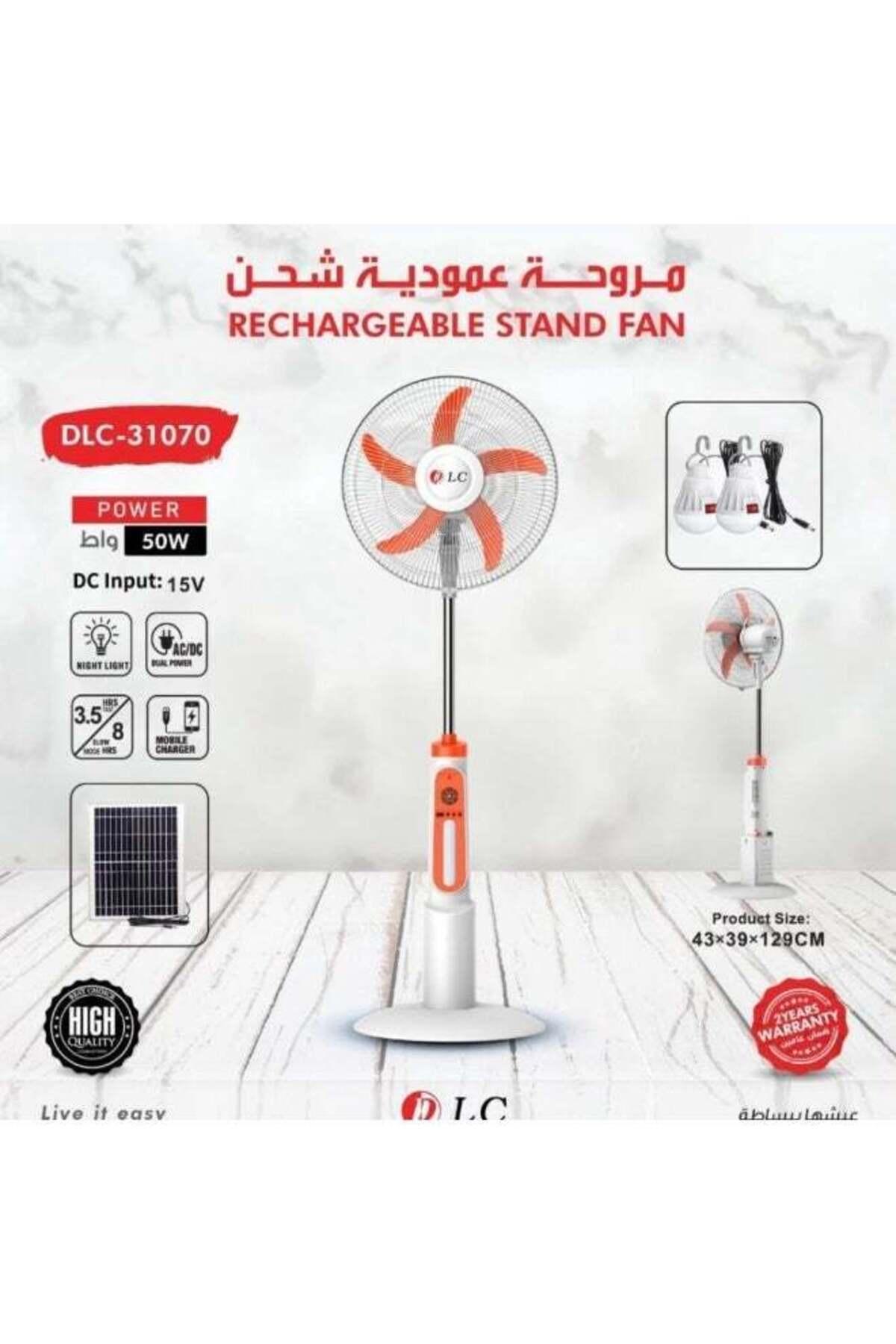 DLC Rechargeable Floor Fan, with Night Light, USB Charging, Dual AC/DC Operated DLC-31070 50W — product image 1 of 3, Marshan Store