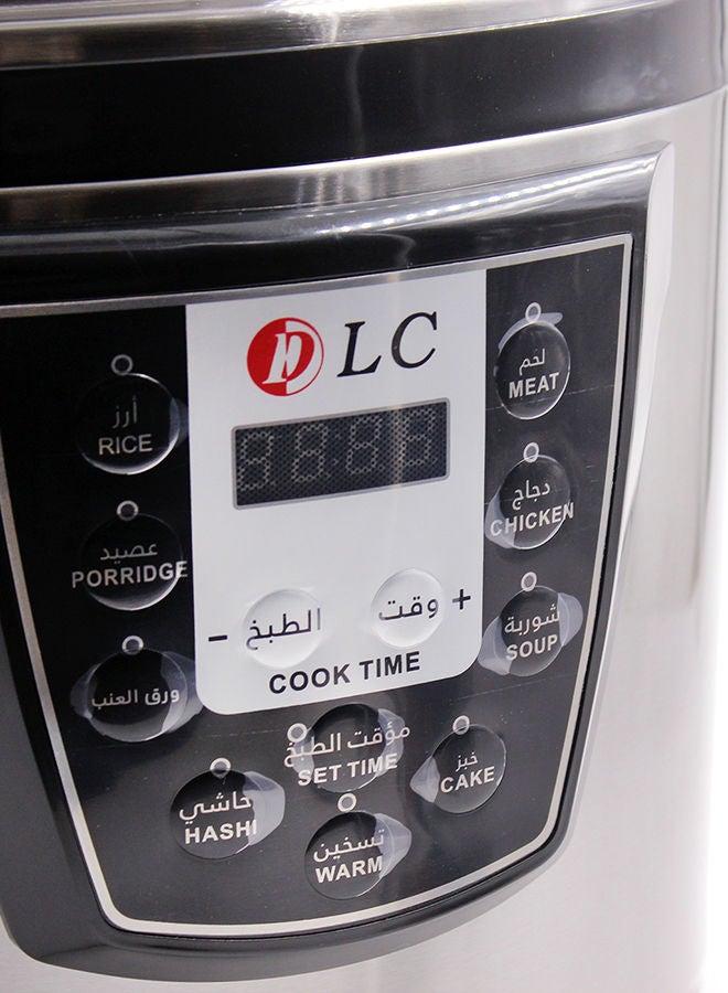 قدر ضغط كهربائي سعة 6 لتر، بقوة 1000 واط، طراز DLC-3019-6، لون فضي/أسود