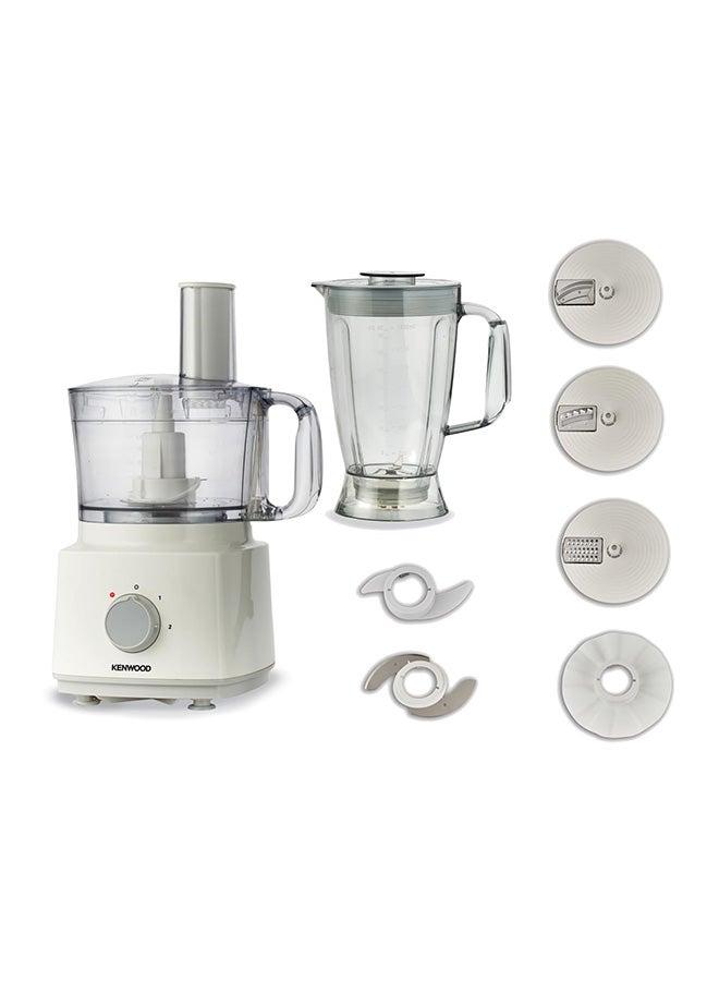 Food Processor, 1.8L Blender, 2 Speed & Pulse Function, Stainless Steel Knife, French Fry Disc, Emulsifying Disc, Extra Fine Slicing Disc 2 L 750 W FDP03.C2WH White