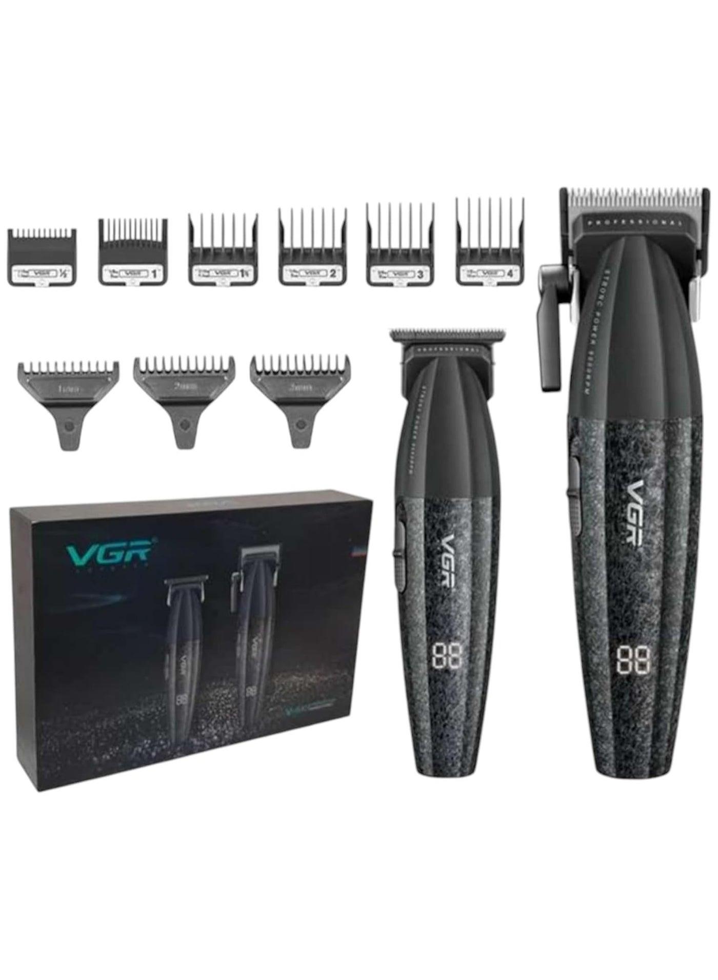 New Professional Shaving Kit V-640 Professional Blades Lithium Battery Working Time 250 Minutes LED Display Metal Body Suitable for Barber Shops